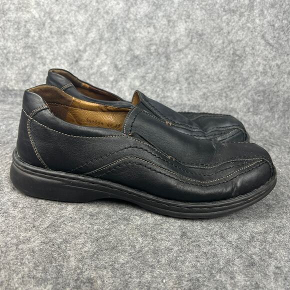 Joseph Seibel Mens shoes size 10.5 US size 44 Eu black leather slip‎ on loafers - Picture 1 of 6